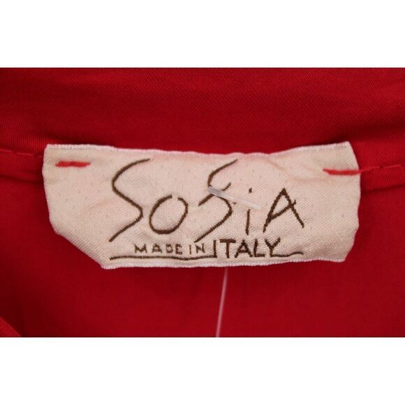 Sofia Amila V-neck Long Sleeve Tunic Red Made In Italy OS NWT - Picture 6 of 7